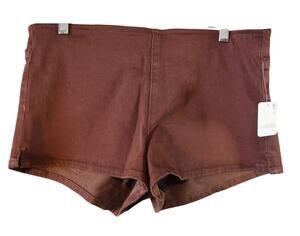 Free People We The Free Sahara Mini Shorts Pull On High Rise Brown NWT 31
